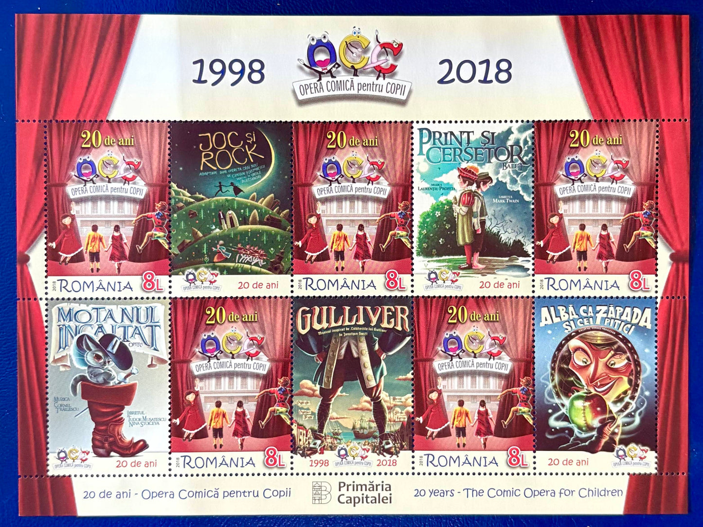 Rumänien - Kleinbogen 20 Jahre Opera Comica
