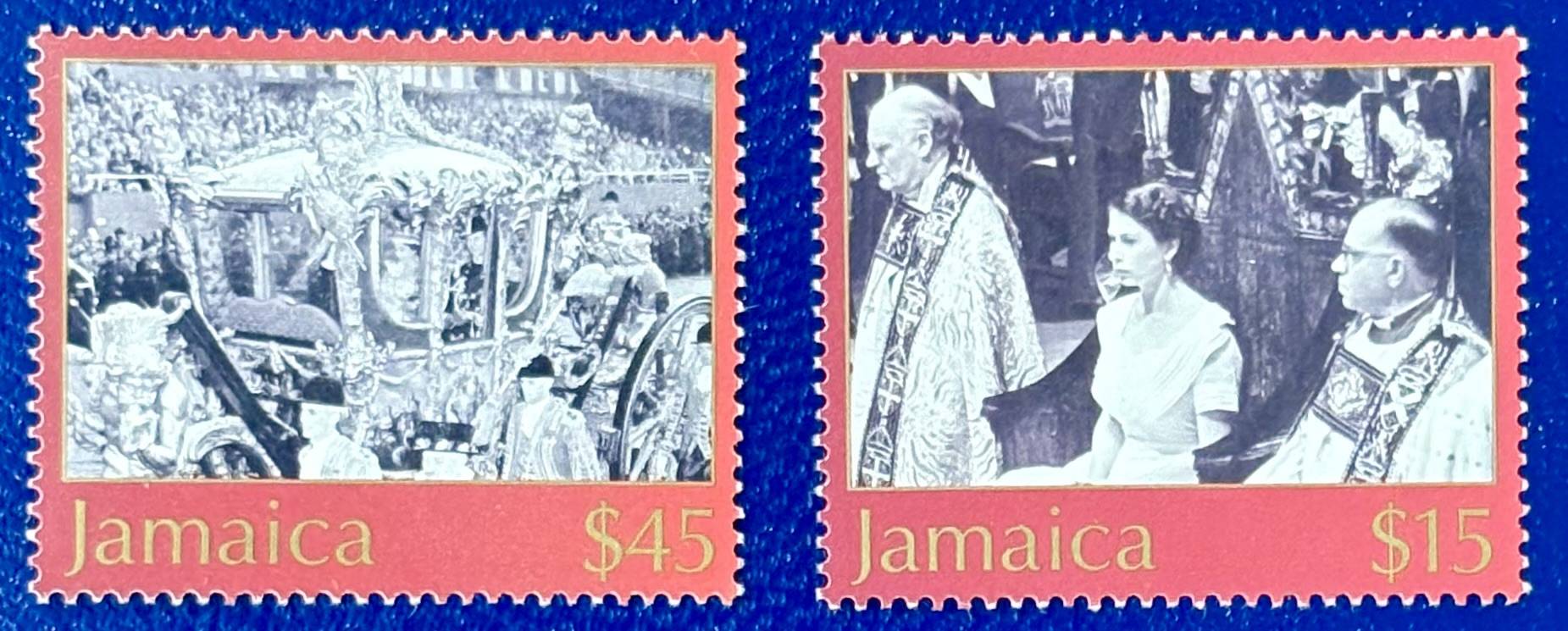 Jamaika - 2 Werte postfrisch "Krönung von Königin Elisabeth II."