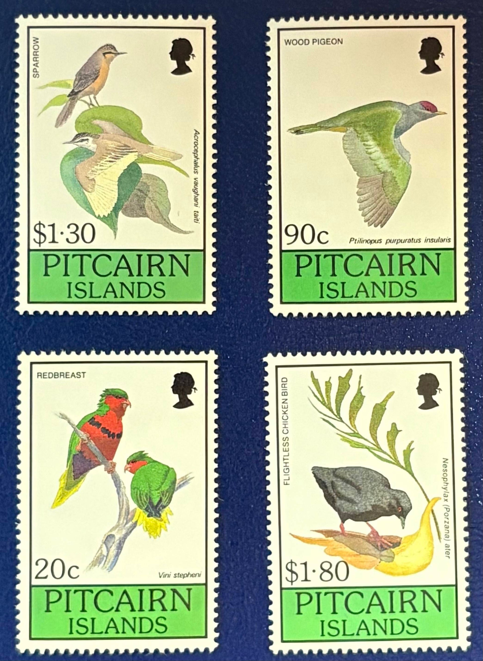 Pitcarin - 4 Werte postfrisch "Nat. Briefmarkenausstellung BIRDPEX `90"