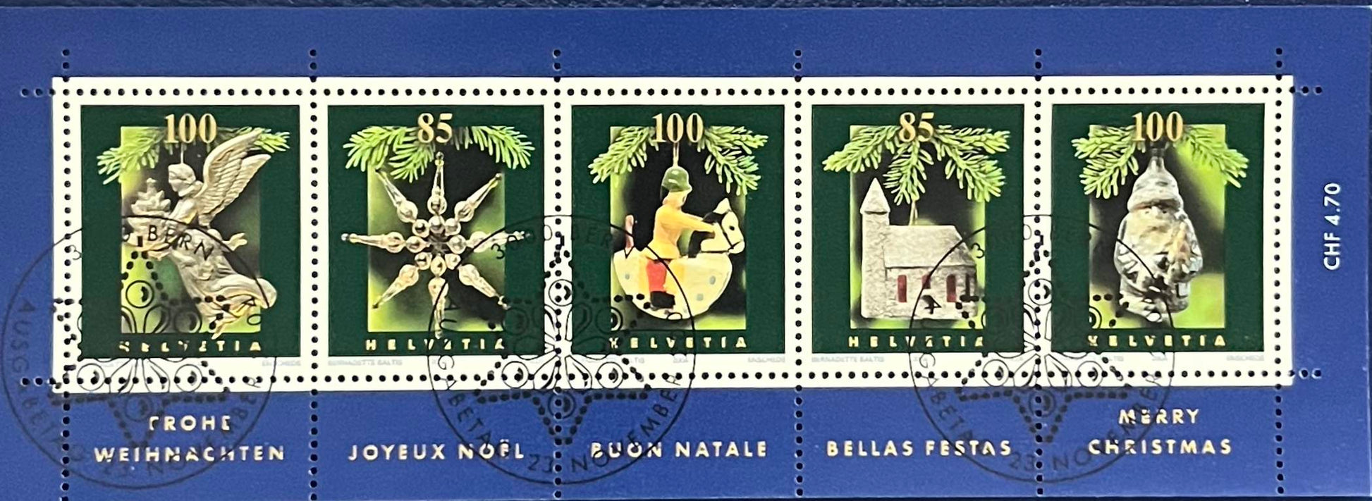 Schweiz Blockausgabe – Katalog-Nr. 37 – „Weihnachten“ – gestempelt