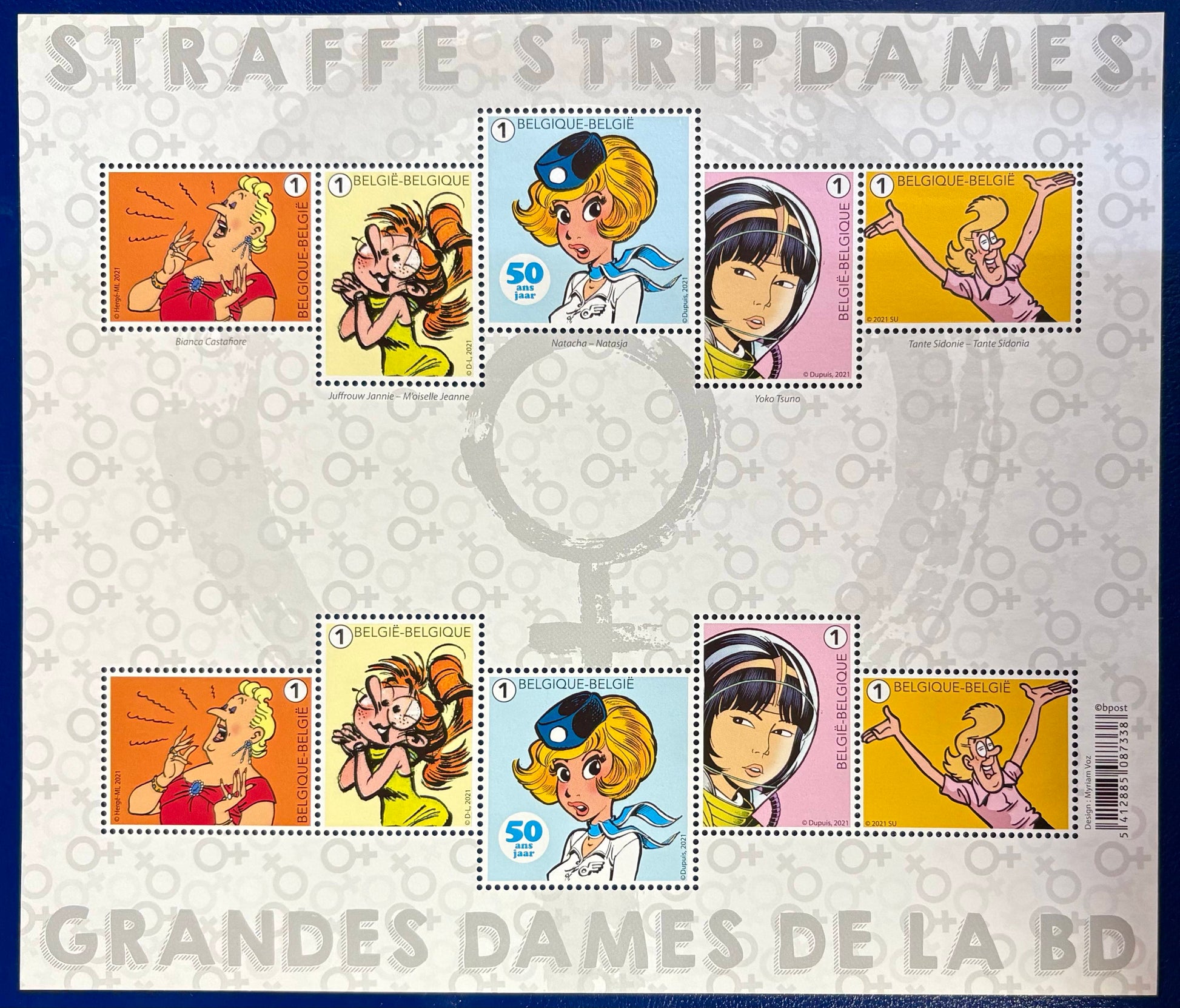 Belgien - Kleinbogen-Block mit weiblichen Comic-Figuren