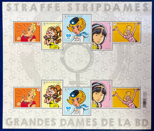 Belgien - Kleinbogen-Block mit weiblichen Comic-Figuren