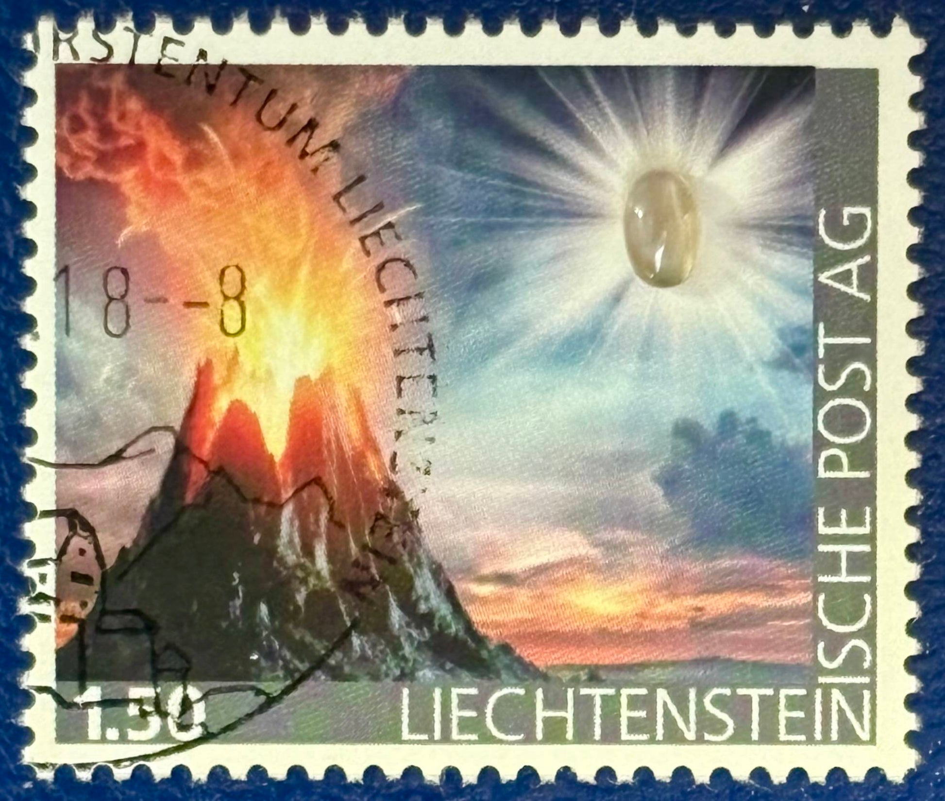 Liechtenstein - Die erste RAUCHQUARZ-Briefmarke gestempelt