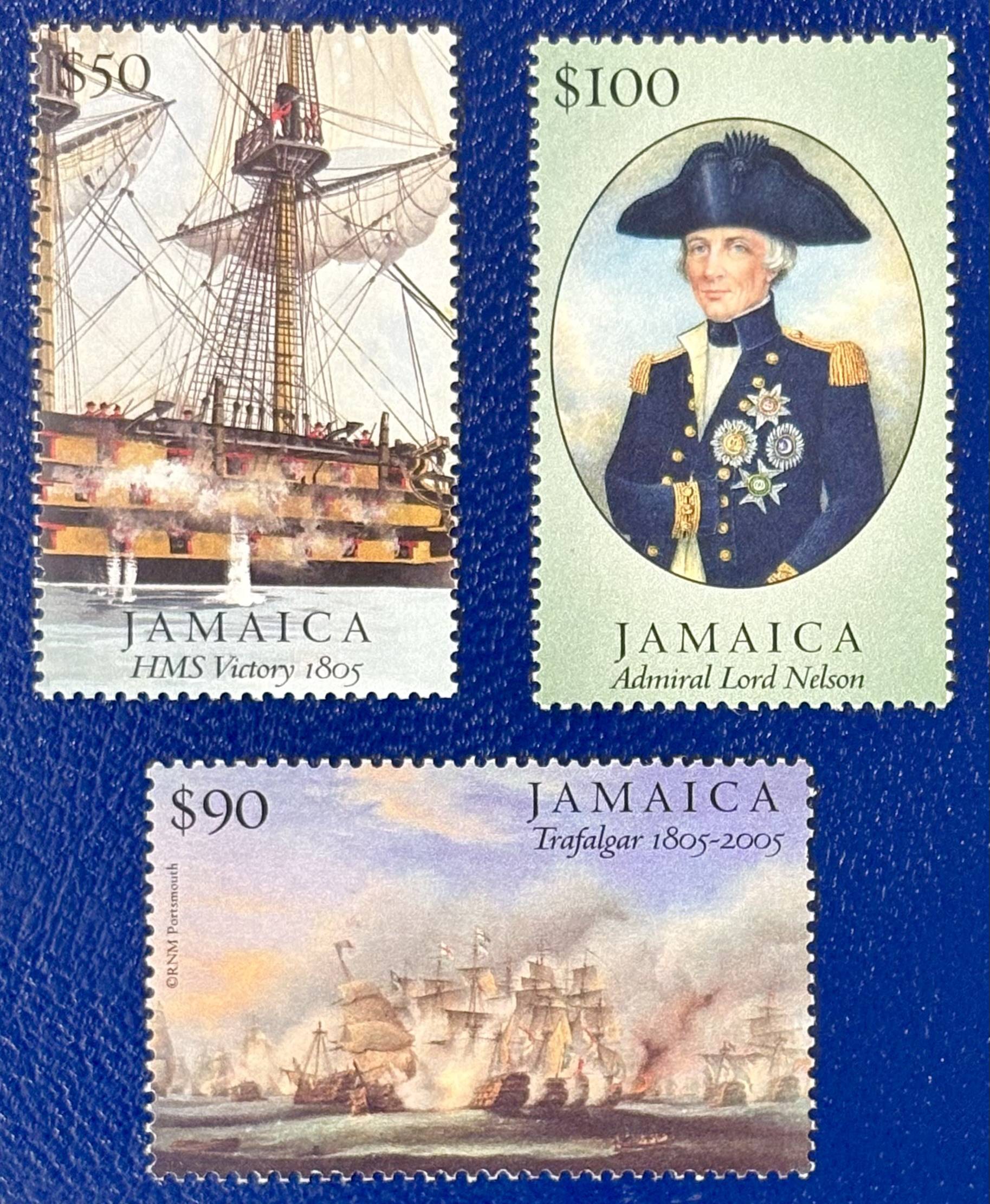 Jamaika - 3 Werte postfrisch  Schlacht von Trafalgar
