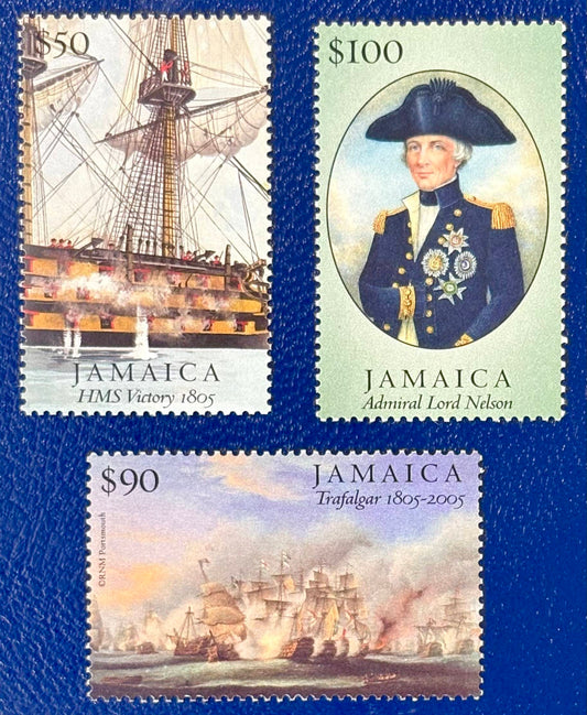 Jamaika - 3 Werte postfrisch  Schlacht von Trafalgar