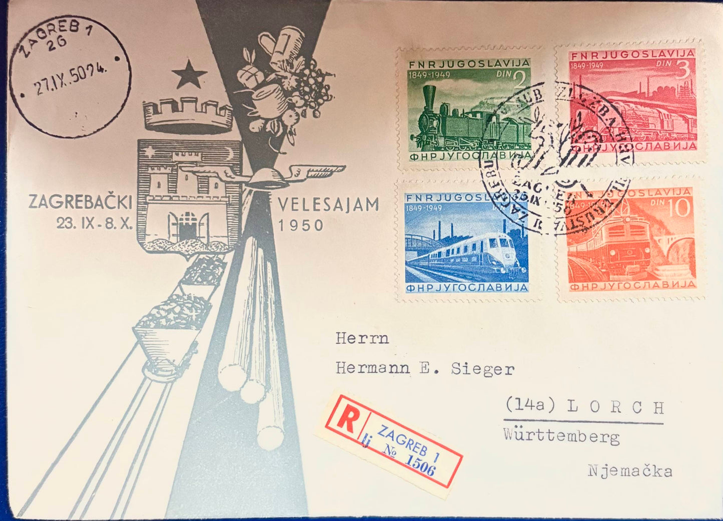 100 Jahre Eisenbahn - Einschreibebrief