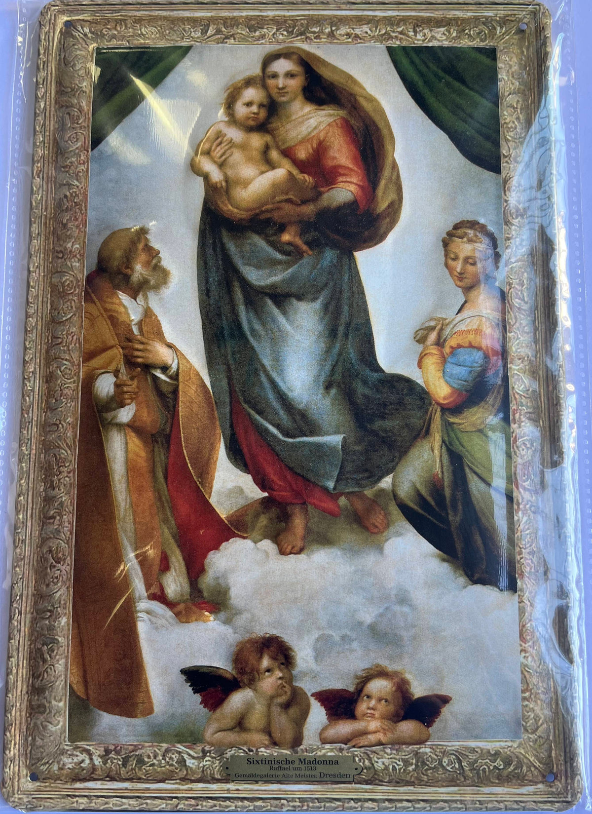 Blechschild - Sixtinische Madonna - Raffael um 1513