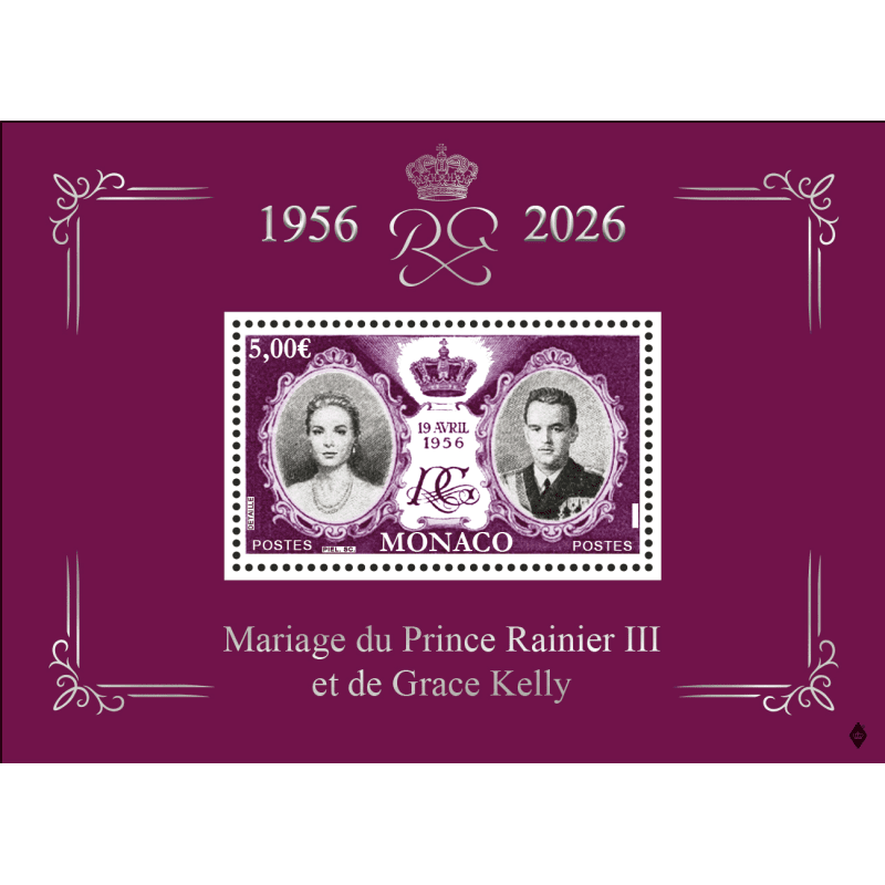 Block  70 Jahre Traumhochzeit von Grace Kelly und Fürtst Rainier III. von Monaco