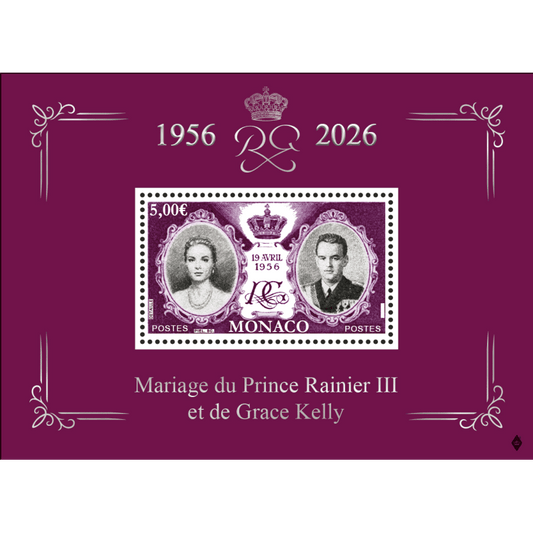 Block  70 Jahre Traumhochzeit von Grace Kelly und Fürtst Rainier III. von Monaco