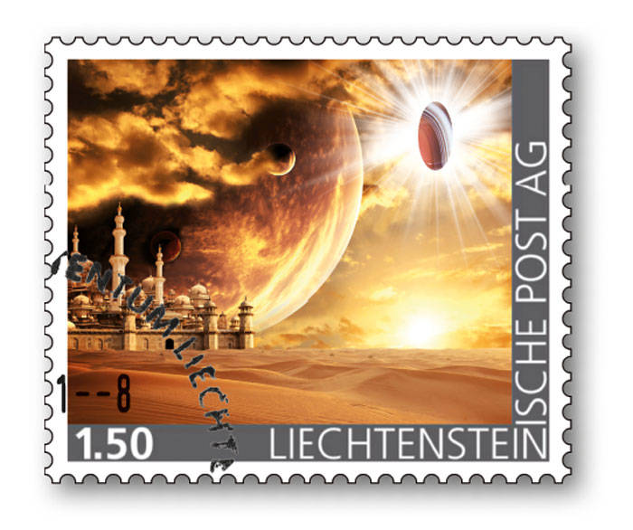 Liechtenstein -Edelsteine der Philatelie: BOTSWANA-ACHAT-Briefmarke gestempelt