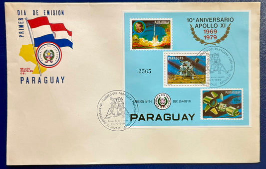 Paraguay 10 Jahre Apollo 11 Ersttagsbrief
