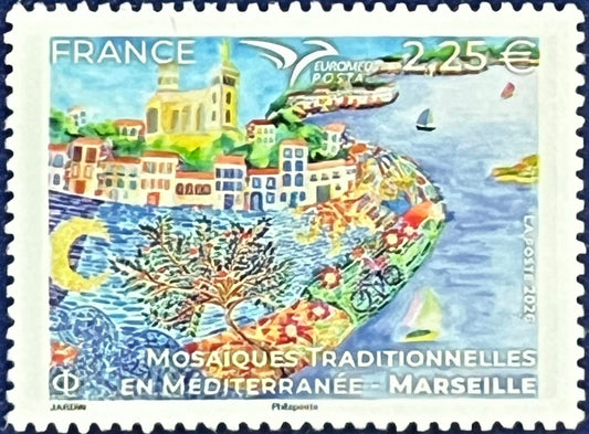 Frankreich - NEUHEIT 1 Wert postfrisch / Marseille Mosaïque – eine Stadt. Ein Mosaik. Tausende Geschichten.