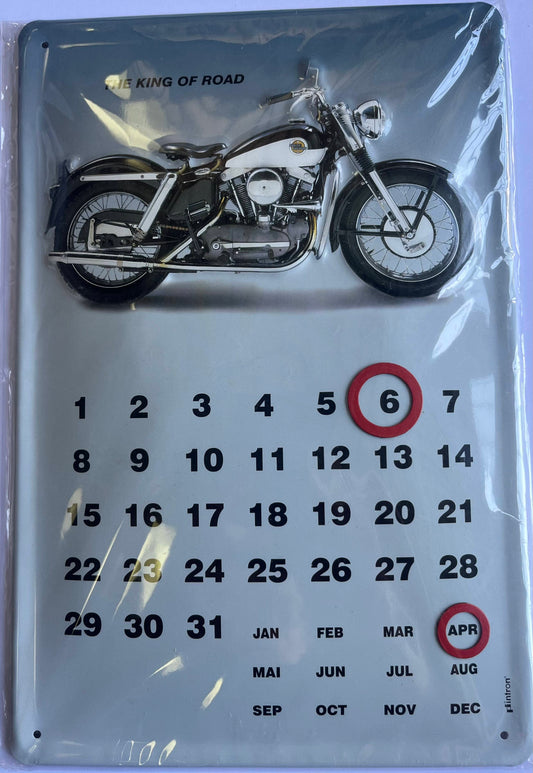 Blechschild – Kalender „The King of the Road“ Harley-Davidson