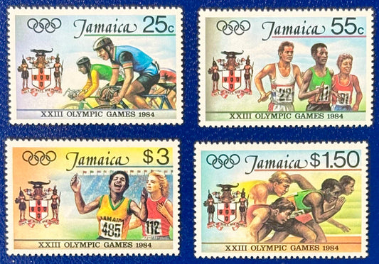 Jamaika - 4 Werte psotfrisch "Olympische Spiele LA 1984"