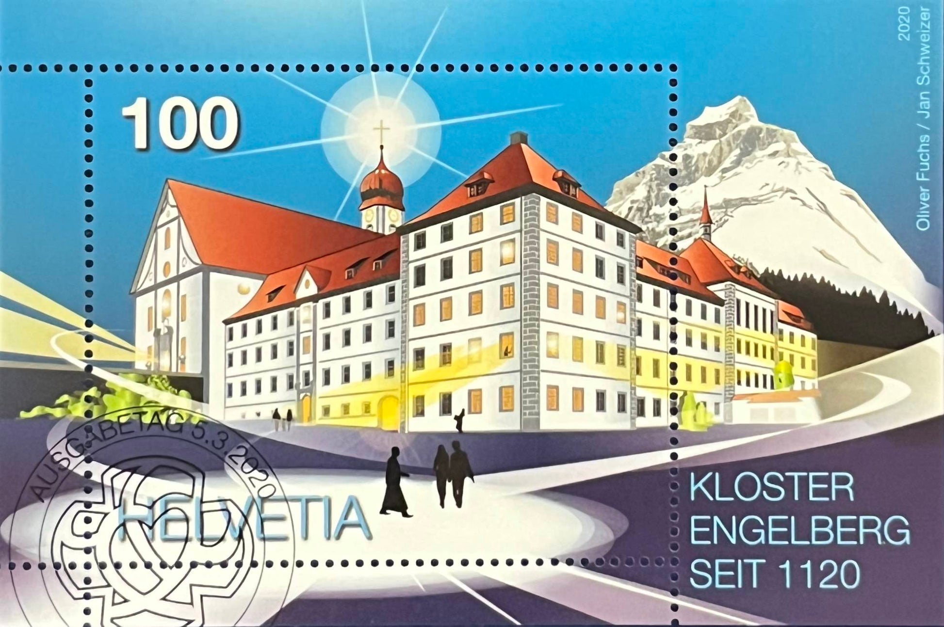 Schweiz Blockausgabe Nr. 74 – „900 Jahre Kloster Engelberg“ – gestempelt