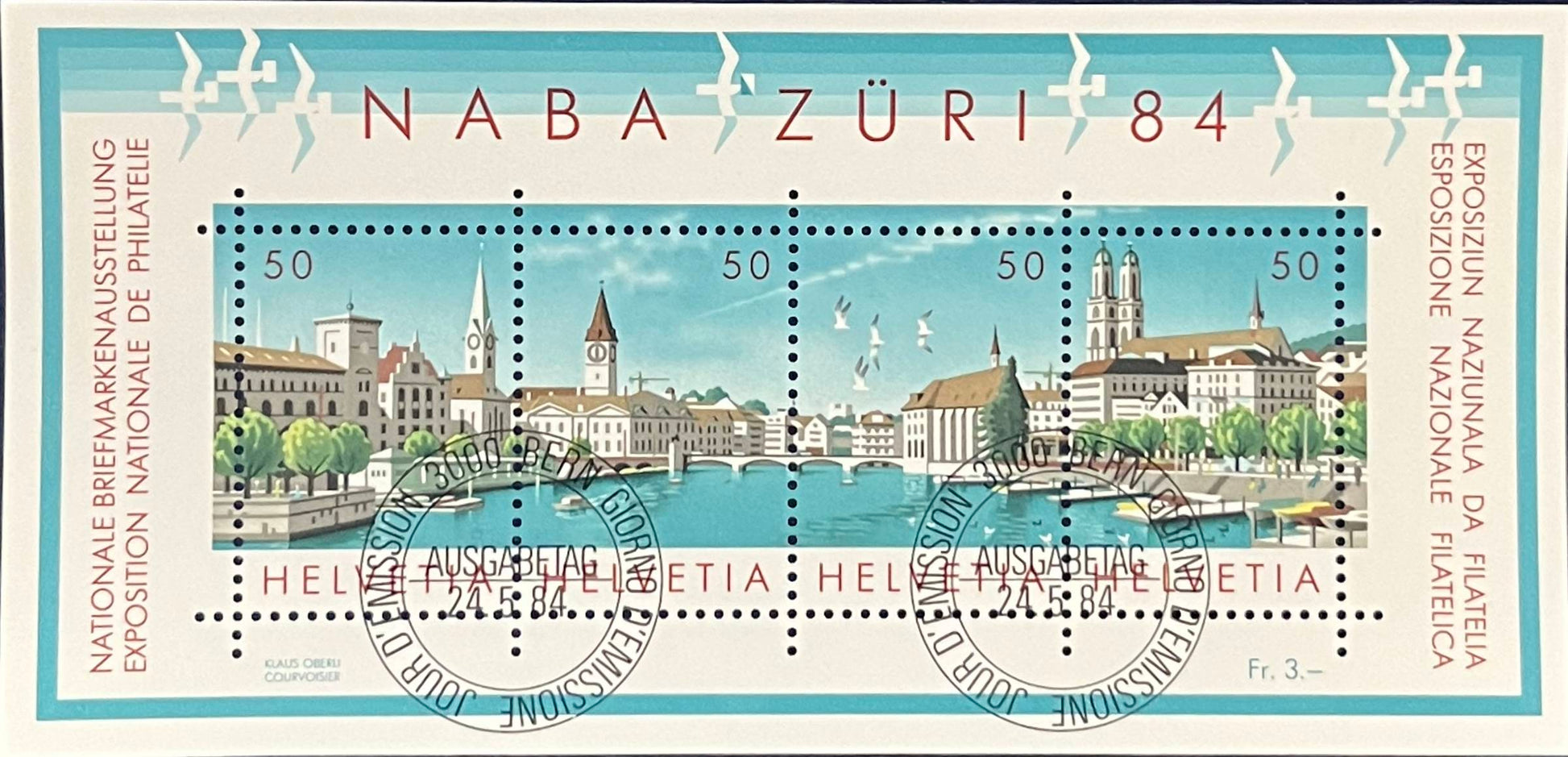 Schweiz Blockausgabe – Katalog-Nr. 24 – Nationale Briefmarkenausstellung NABA Züri ’84 – gestempelt