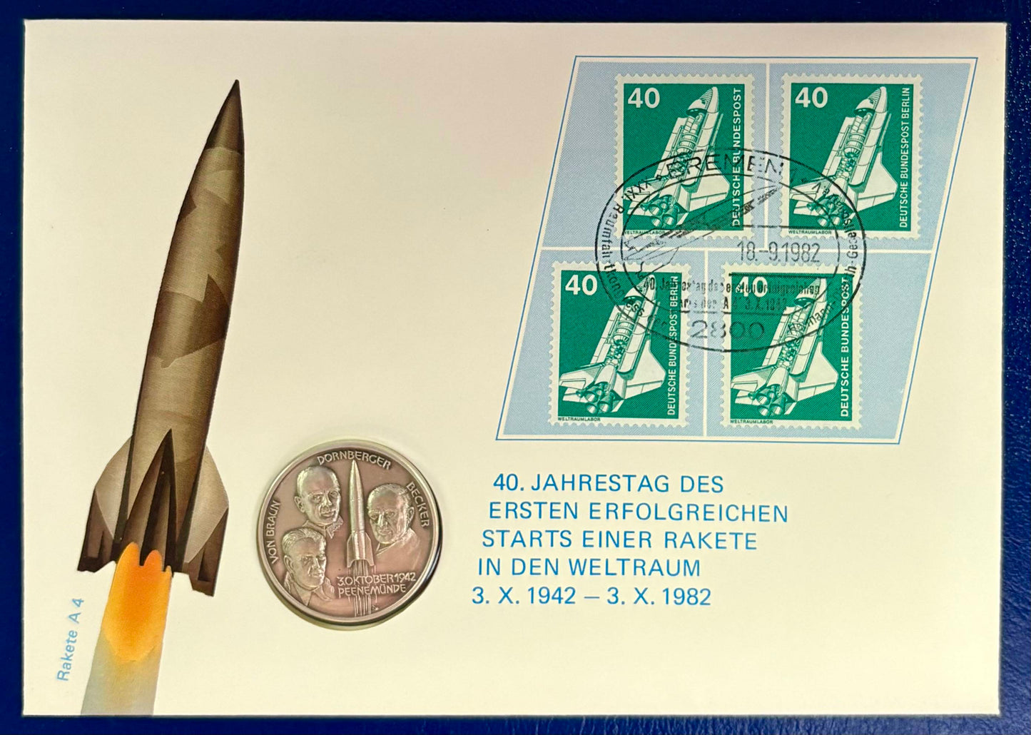 Numisbrief - Der erste Flug einer Rakete in den Weltraum