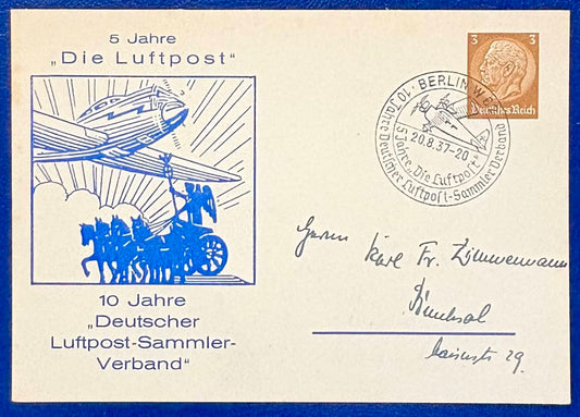 Historische Ganzsache 5 Jahre "Die Luftpost" 