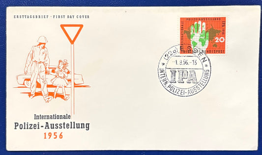 Polizeiausstellung Essen 1956 auf Ersttagsbrief