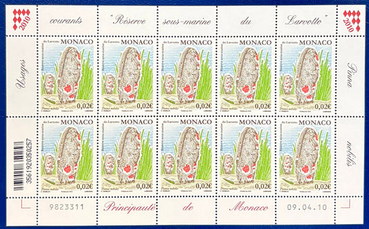 Der "Muschel" Kleinbogen aus Monaco 
