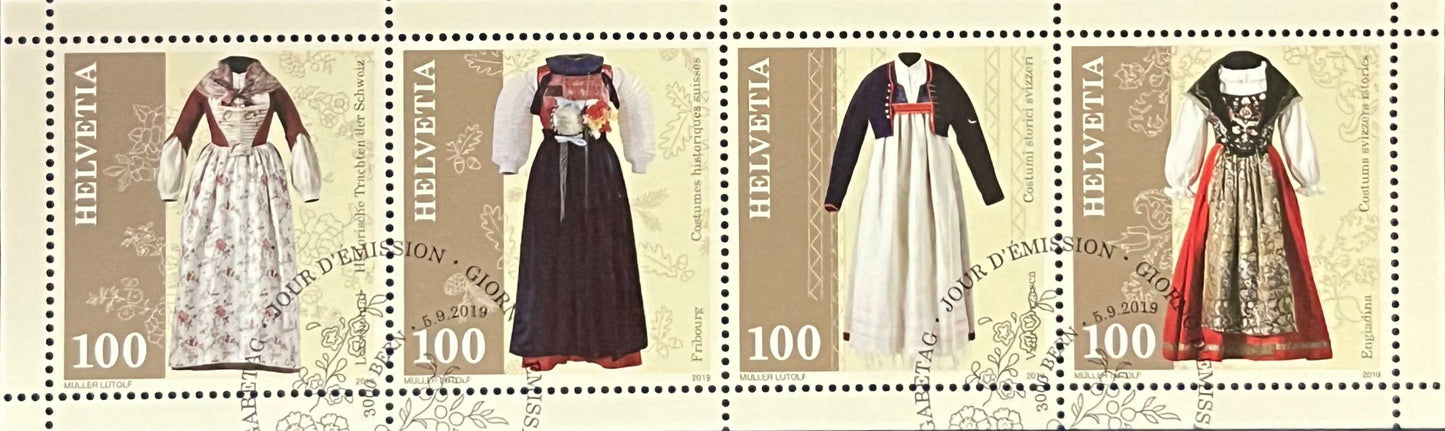 Schweiz Blockausgabe Nr. 71 – „Historische Schweizer Trachten“ – gestempelt