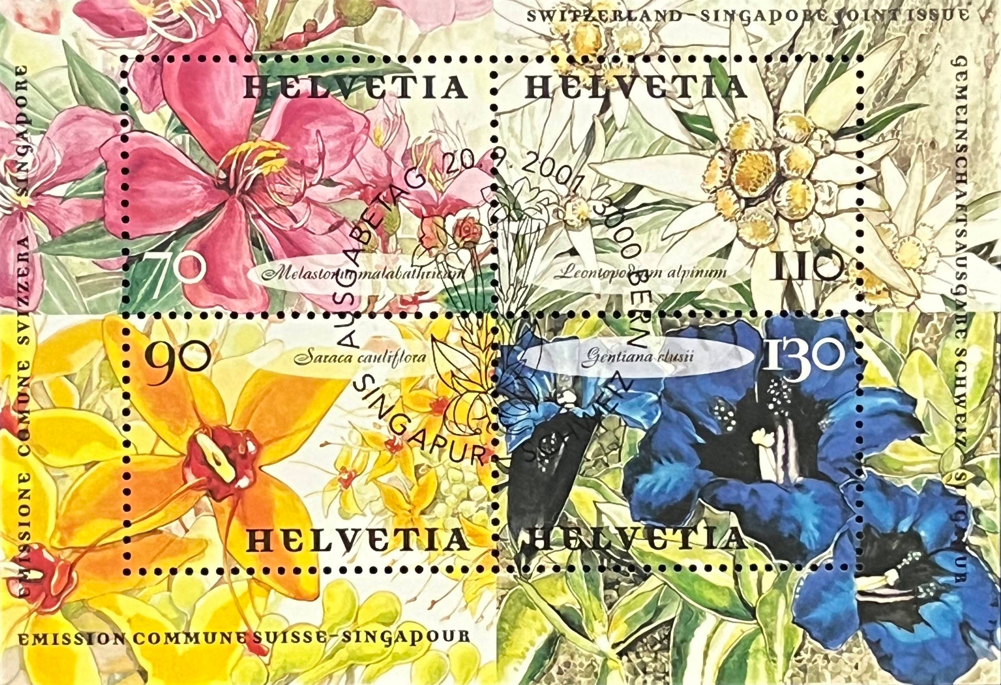 Schweiz Blockausgabe – Katalog-Nr. 31 – Blumen – gestempelt