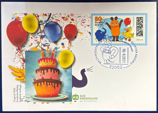 Deutschland - SOS Kinderdorf Ersttagsbrief "Die Maus wird 50"