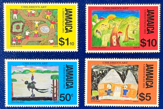 Jamaika- 4 Werte postfrisch "Kinderzeichnungen"