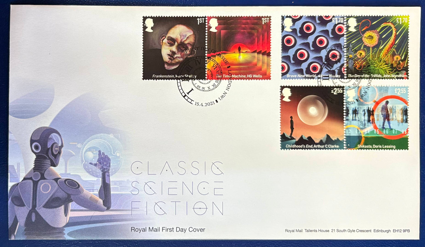 Großbritannien - Ersttagsbrief zur Klassischen Science-Fiction-Literatur