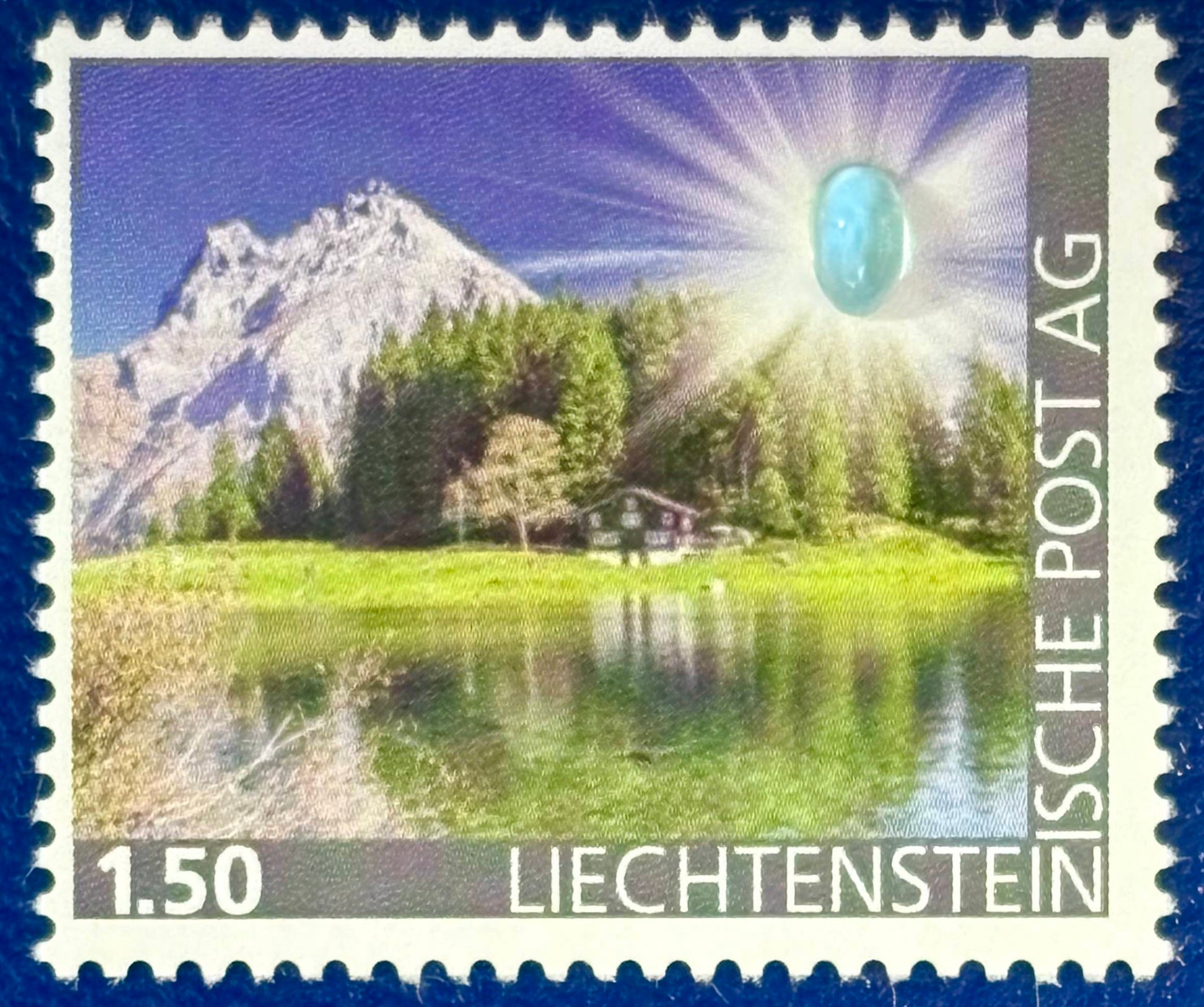 Liechtenstein - Die erste Apatit-Briefmarke postfrisch