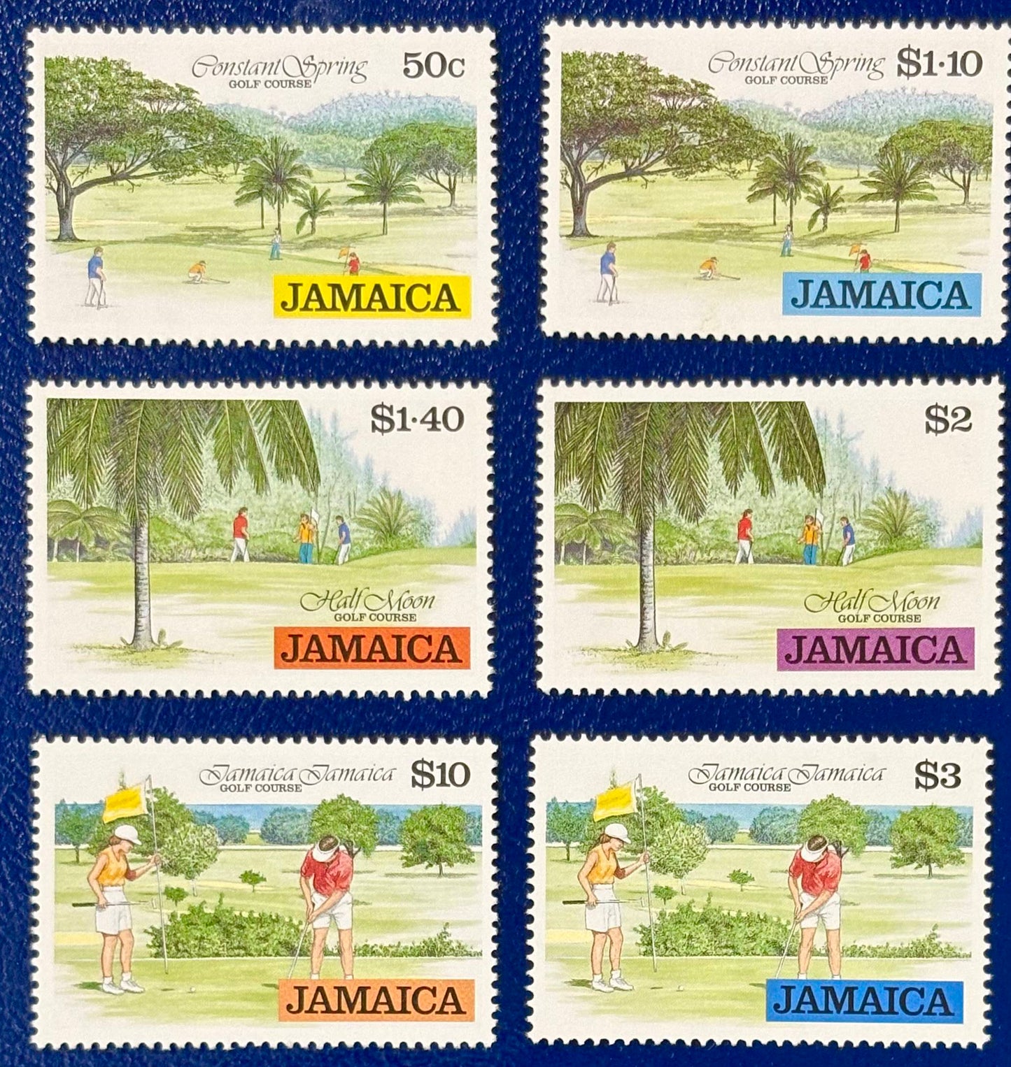 Jamaika - 6 Werte postfrisch "Golfplätze"
