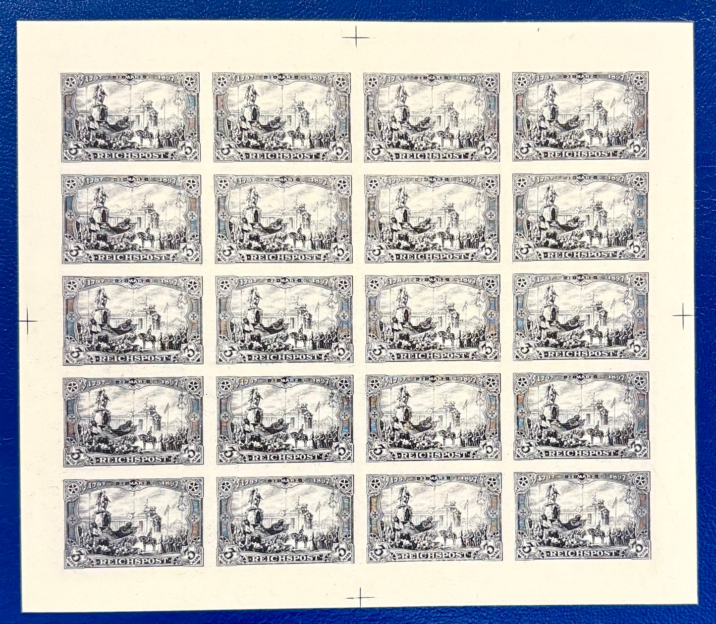 Deutschland Rarität -  Handabzug von der original Druckplatte des Jahr 1900