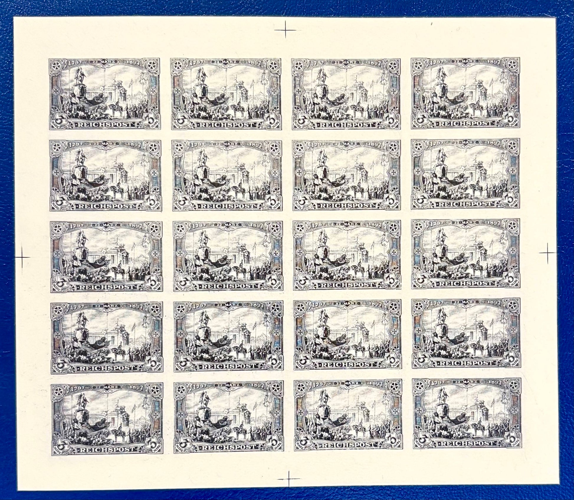 Deutschland Rarität -  Handabzug von der original Druckplatte des Jahr 1900