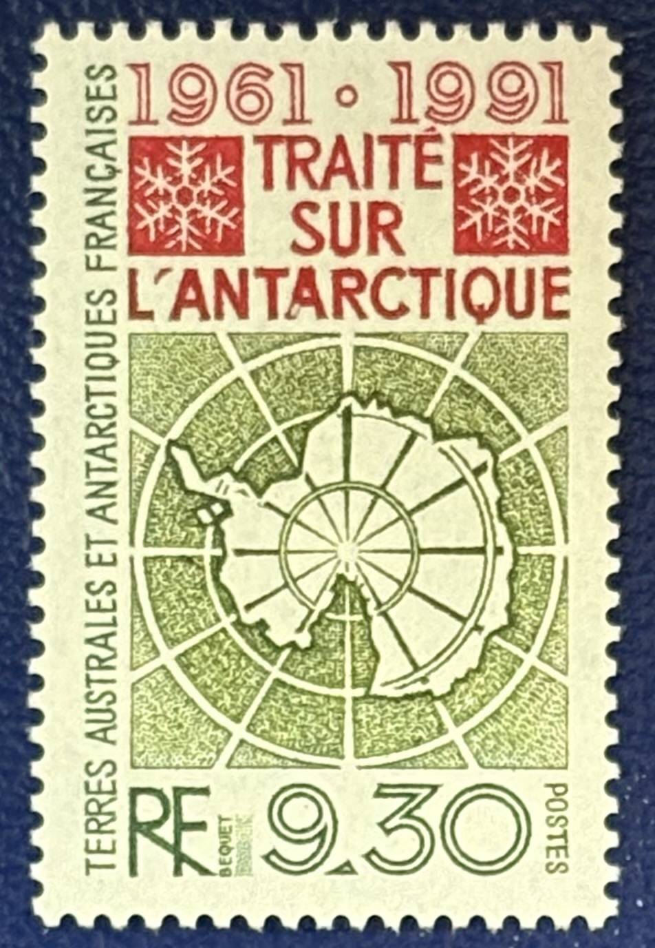Französische Gebiete in der Antarktis - Einzelwert "30 Jahre Antarktisvertrag"