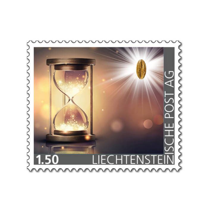 Edelsteine der Philatelie: LANDSCHAFTSJASPIS-Briefmarke postfrisch, Liechtenstein