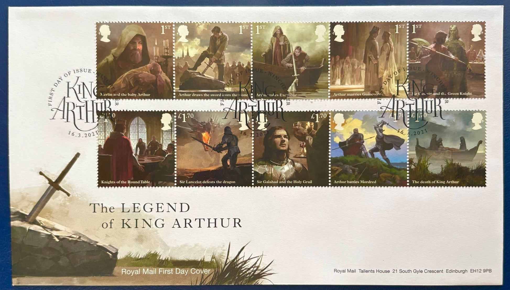 Großbritannien – Ersttagsbrief „The Legend of King Arthur“